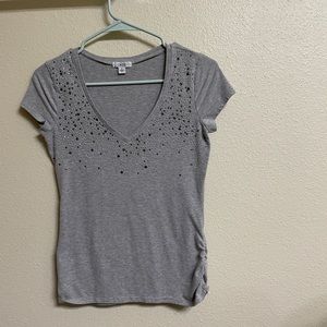 CACHE - Grey t shirt with rhinestones